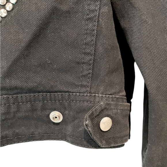 Vtg MICHAEL MORRISON Studded Denim Jacket Crystals PEACE SIGN Y2K Gaga Size M - Picture 11 of 11